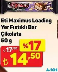 ETİ MAXİMUS LOADİNG YER FISTIKLI BAR ÇİKOLATA 50 G